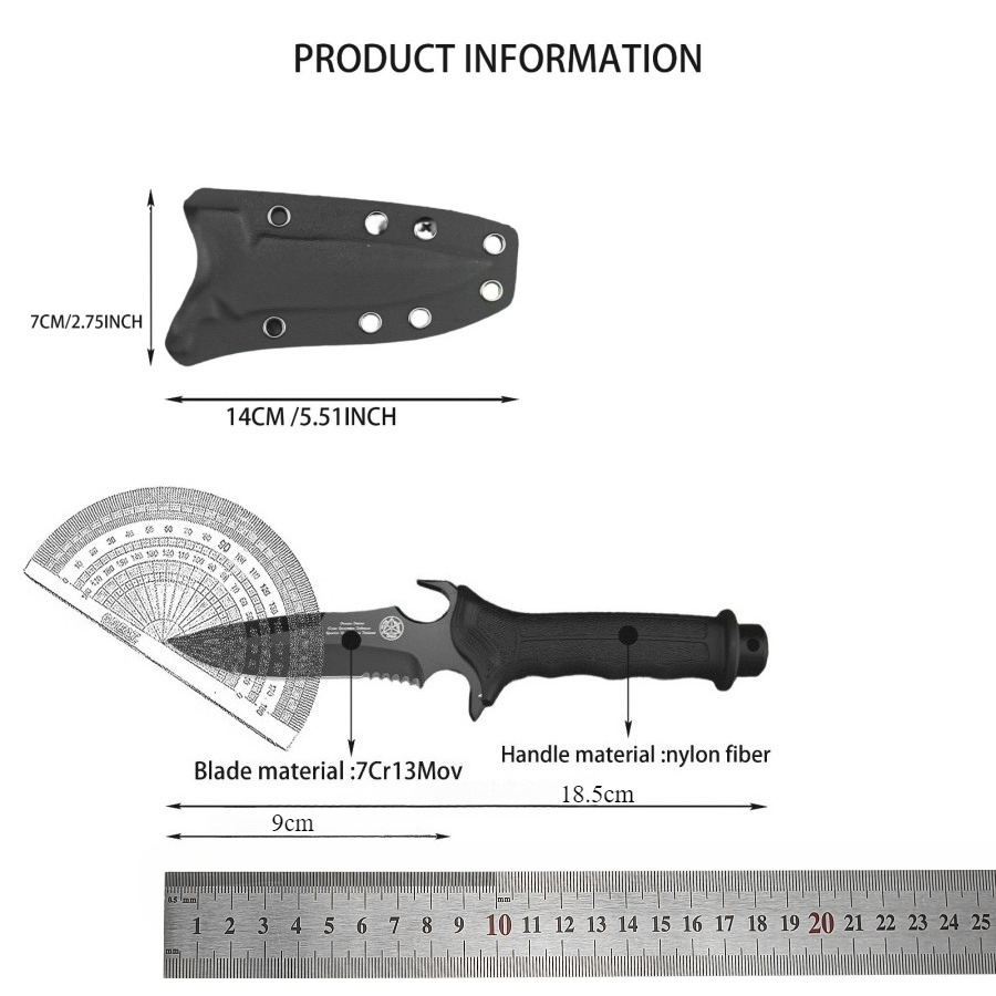 High-hardness Straight Knife 7 - đánh giá và giá Edc Carry Fixed Blade Knife