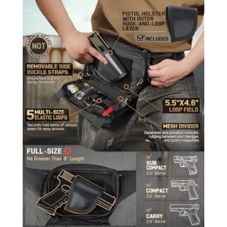 Tactical Concealed Carry Fanny - đánh giá và giá Edc Carry Fanny Pack