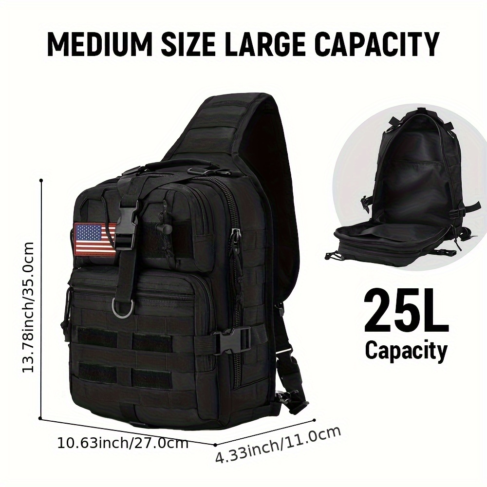 1pc 6.6gal Tactical Sling Back - đánh giá và giá Edc Carry Backpack