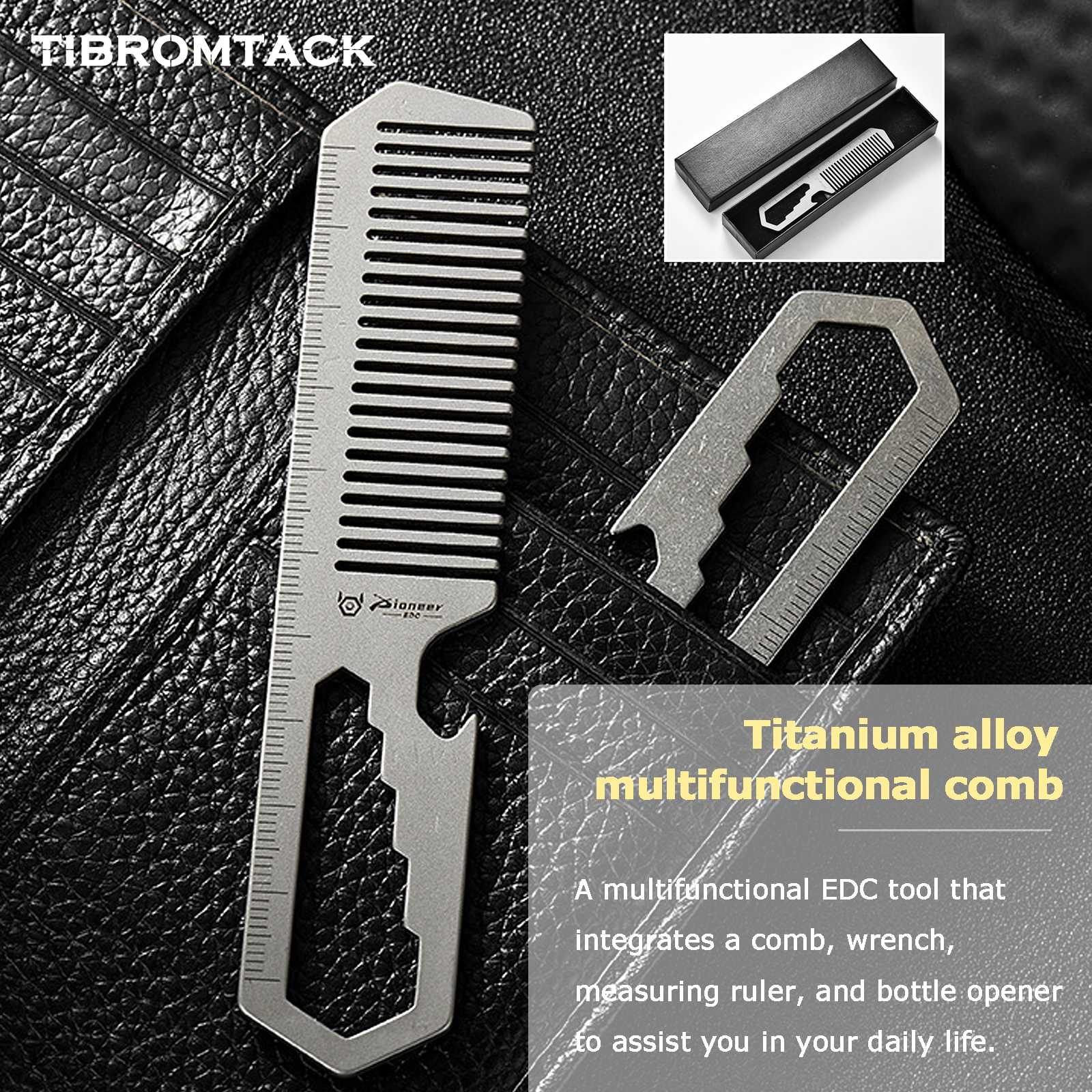 TIBROMTACK Titanium 4-in-1 EDC - đánh giá và giá Comb Pocket Titanium