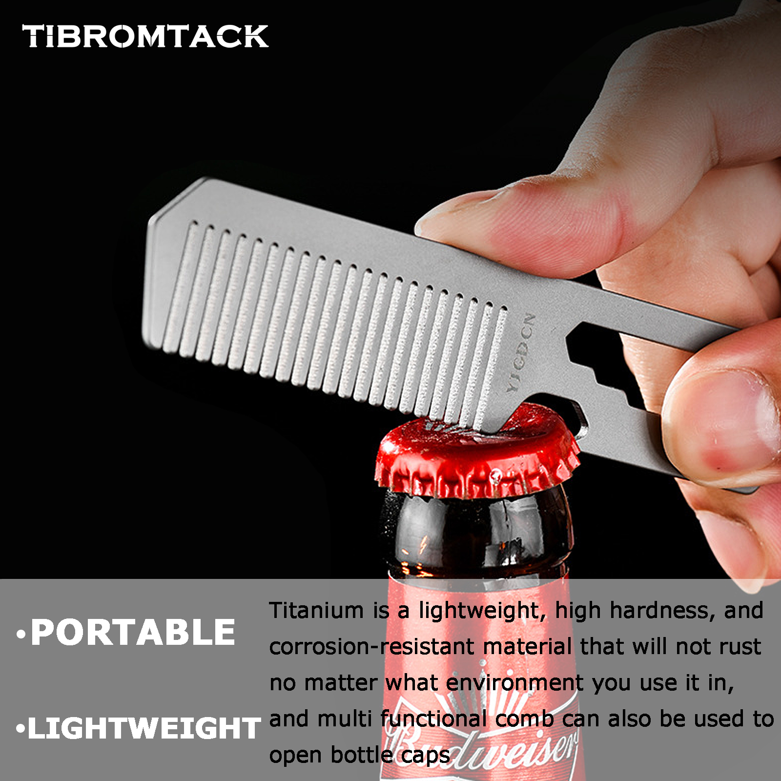 TIBROMTACK Titanium 4-in-1 EDC - đánh giá và giá Comb Pocket Titanium