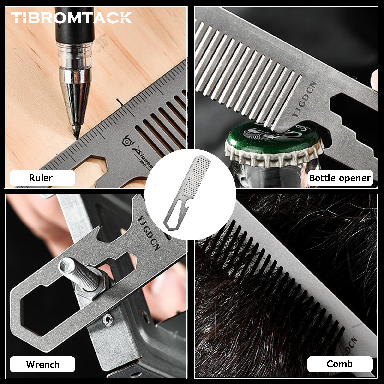 TIBROMTACK Titanium 4-in-1 EDC - đánh giá và giá Comb Pocket Titanium