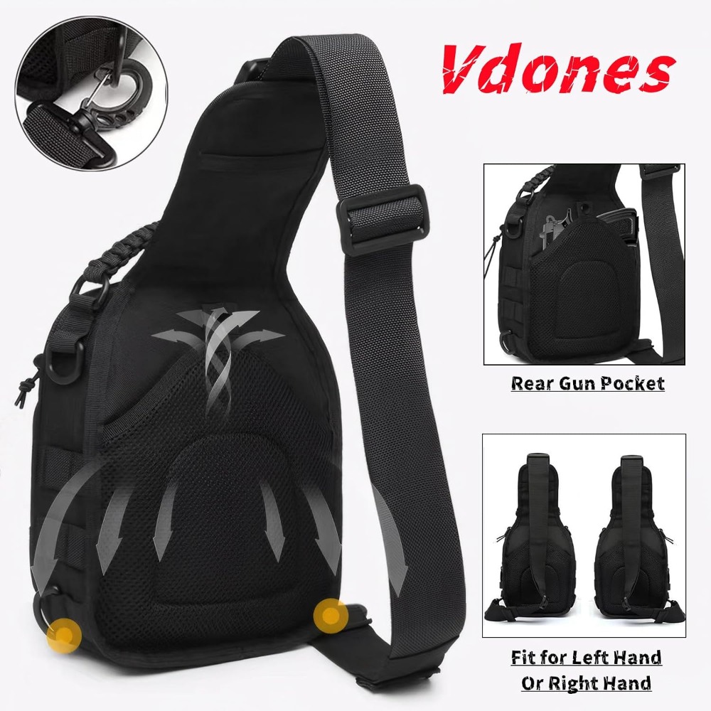 Tactical Sling Bag for Men Con - đánh giá và giá Edc Carry Gun