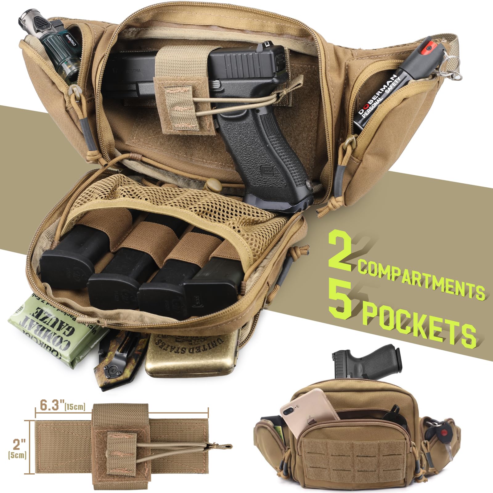 Tactical Concealed Carry Fanny - đánh giá và giá Edc Carry Fanny Pack