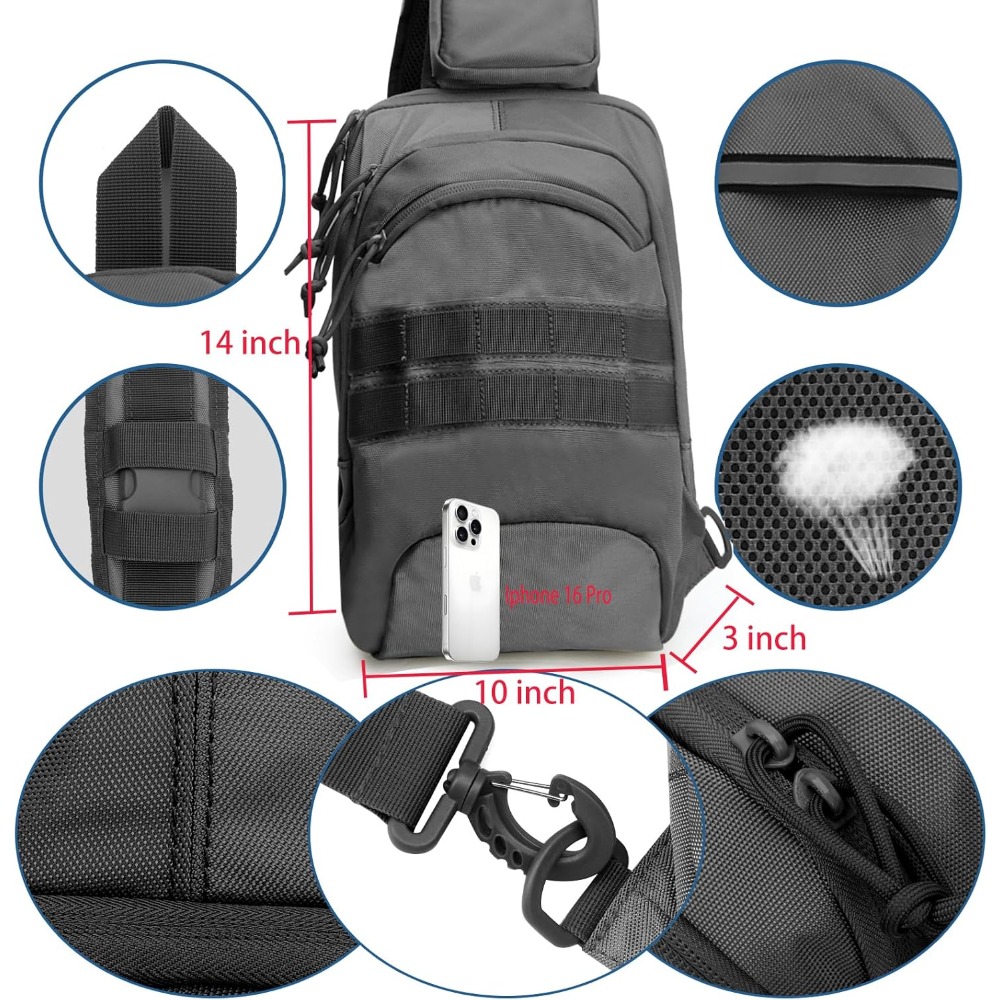 Tactical Sling Chest Bag EDC S - đánh giá và giá Edc Carry Backpack