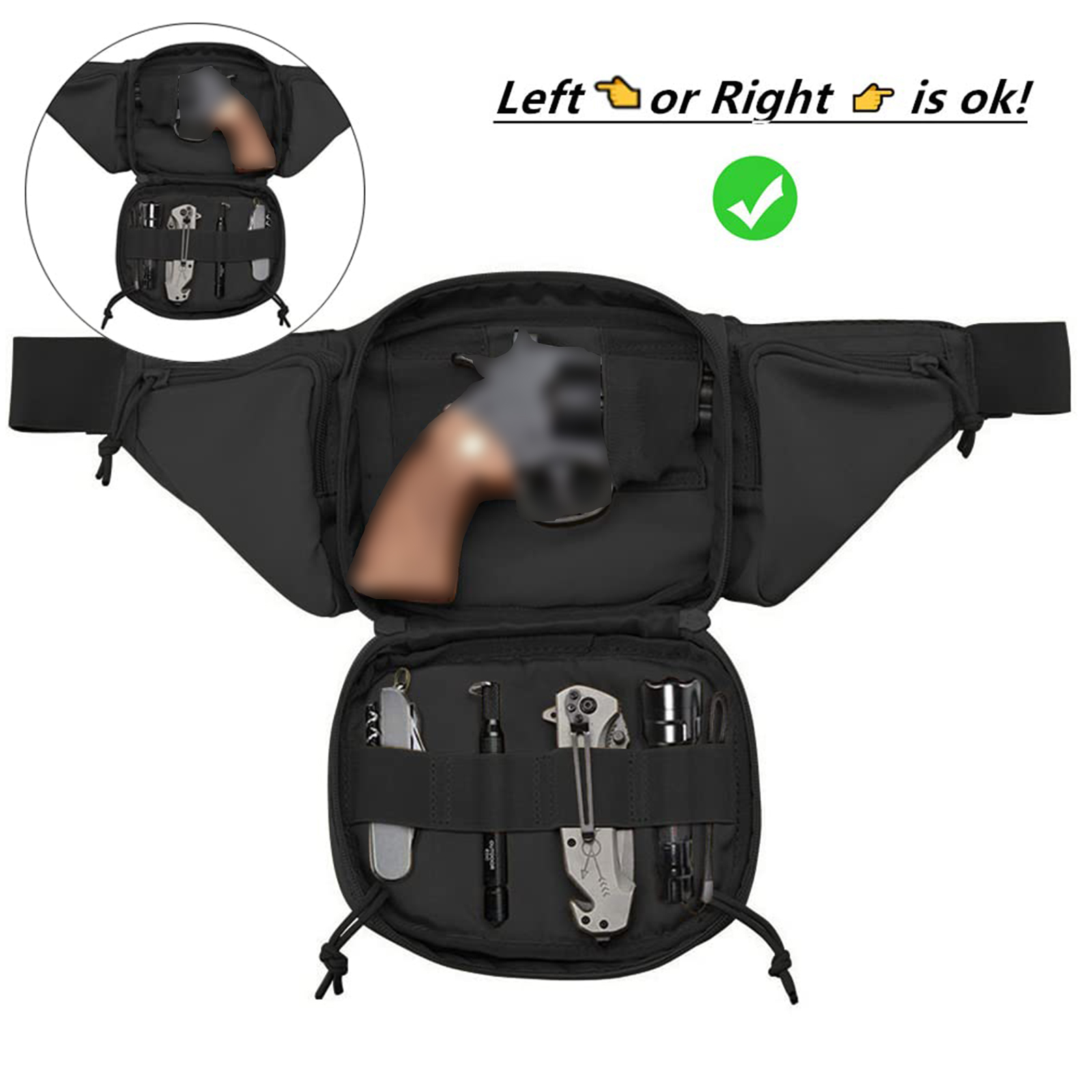 Tactical Fanny Pack Gun Holste - đánh giá và giá Edc Carry Fanny Pack